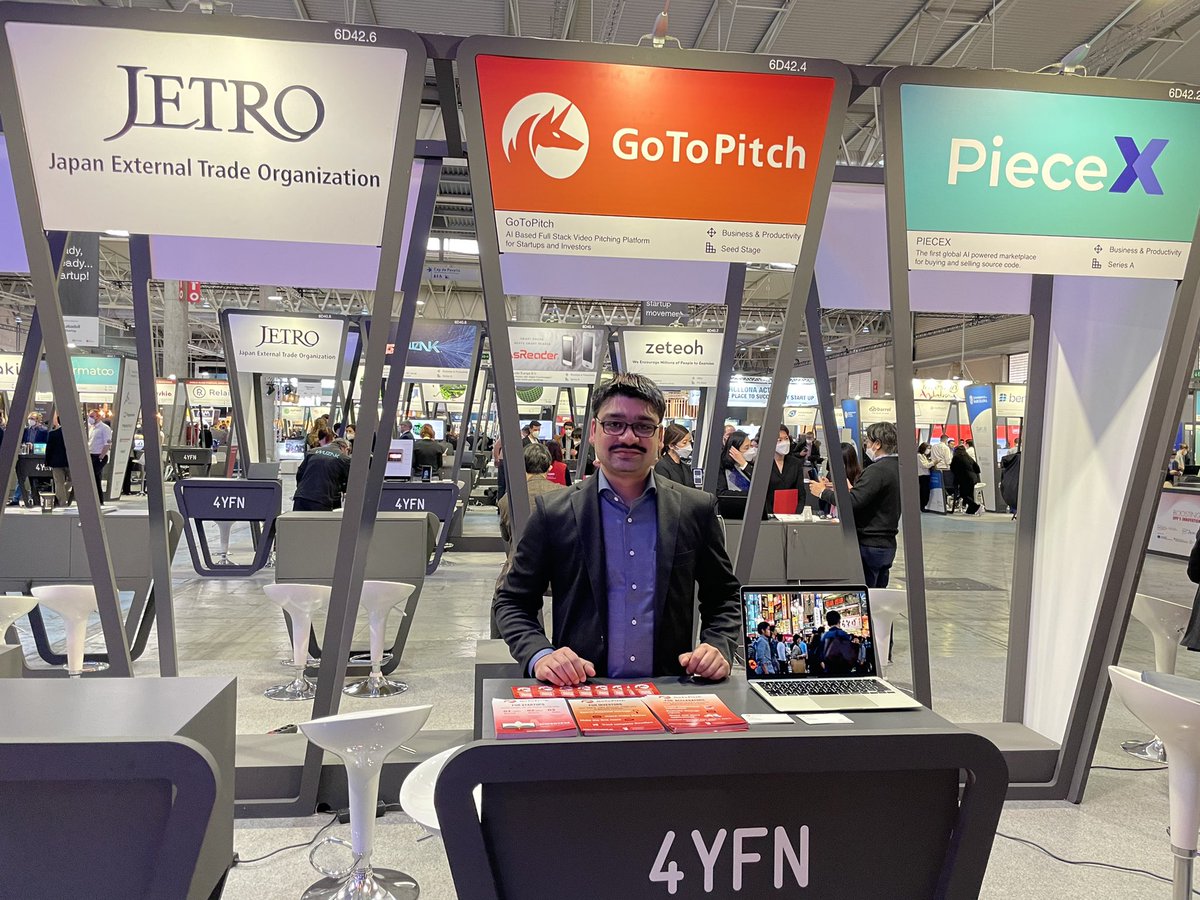 GoToPitch's tweet photo. GoToPitch at #mwcbarcelona2022!

@Tyagi_CEO  
#startupecosystem #investor #spain #japan #india #4yfn22 https://t.co/RMEYFsjlqF