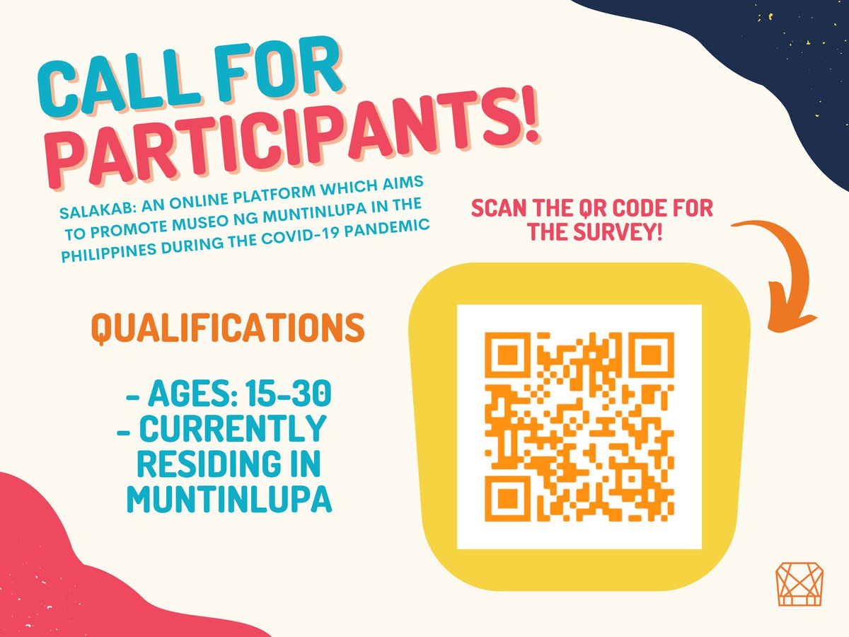 melovioIet's tweet photo. Happy Muntinlupa Day! 

Call for Muntinlupa Residents

We would like to ask for your time to participate this user testing survey which is vital for our thesis. 

To answer the survey please go to: https://t.co/thV1KUT8xe
Or scan the QR code

Thank you! https://t.co/39XPdaOaGF