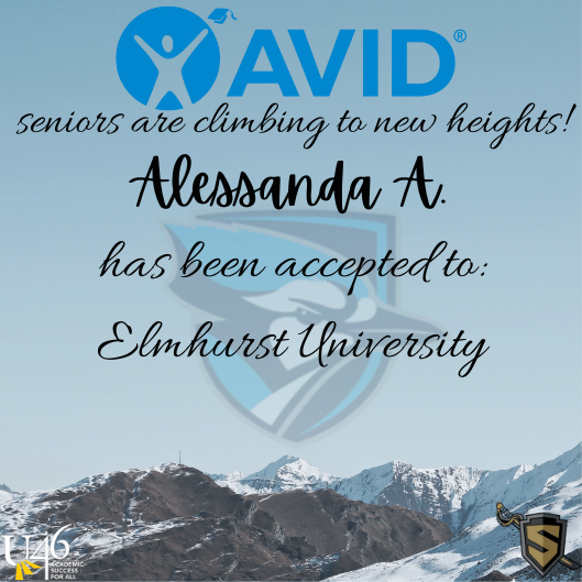 SHSAVIDFAM1's tweet photo. On this Terrific Tuesday, we are congratulating SHS AVID Senior, Alessandra A. on her acceptances!
Way to go Alessandra!! https://t.co/zsqEbW1RWl