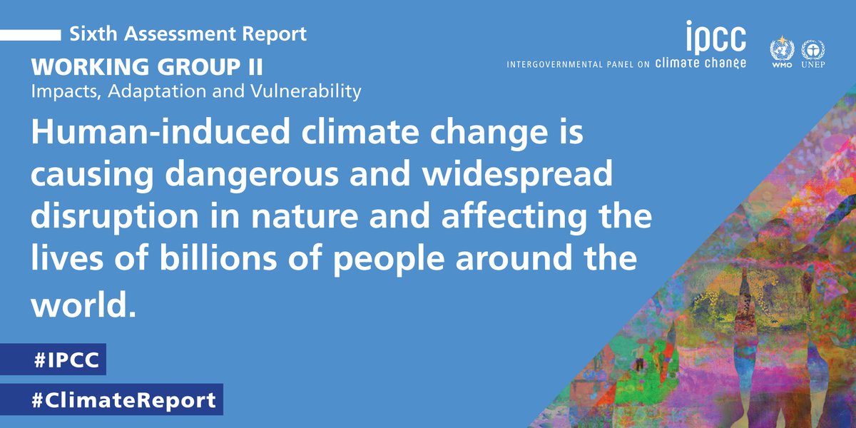 Human-induced #climatechange is causing dangerous and widespread disruption in nature and affecting the lives of billions of people around the world, despite efforts to reduce the risks, says the latest #IPCC #ClimateReport. 
 
Read more ➡️ bit.ly/WGIIRept