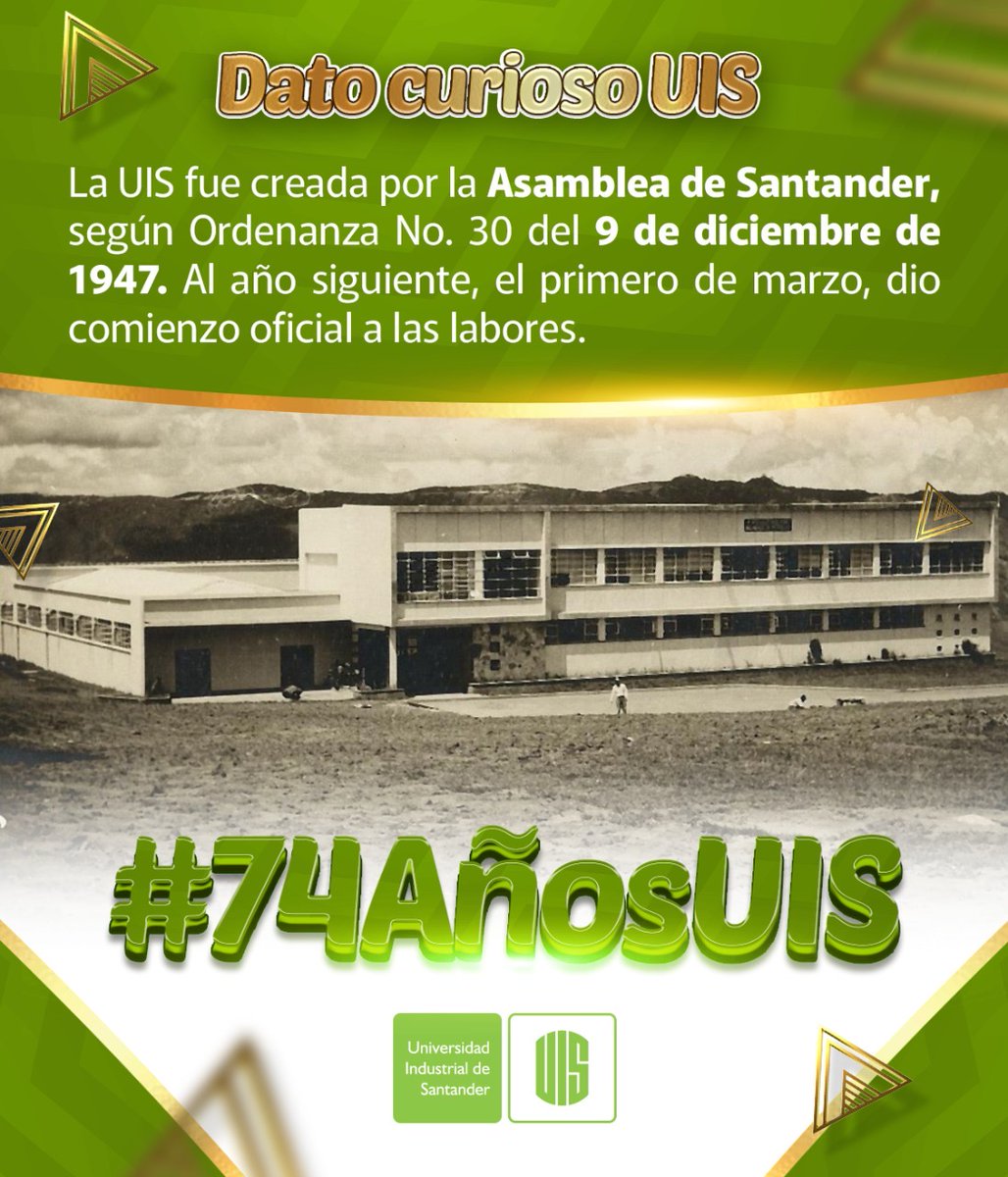#74AñosUIS Hoy nuestra casa está de fiesta 💚 🥳🎉Celebremos juntos 74 de historia🎈🍰 Deja aquí un mensaje para tu alma mater 👇 #LaUISqueQueremos