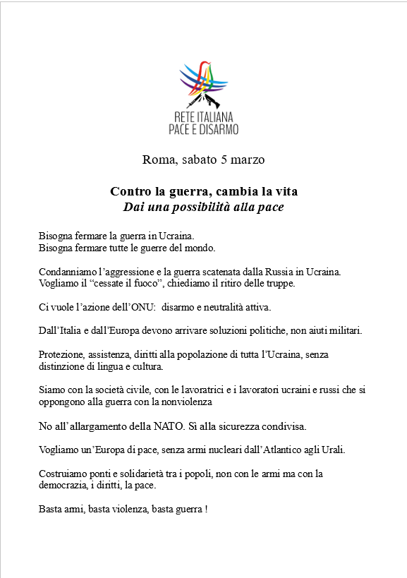 latobmi's tweet photo. L'appello di @RetePaceDisarmo https://t.co/CgIhMndU8Z