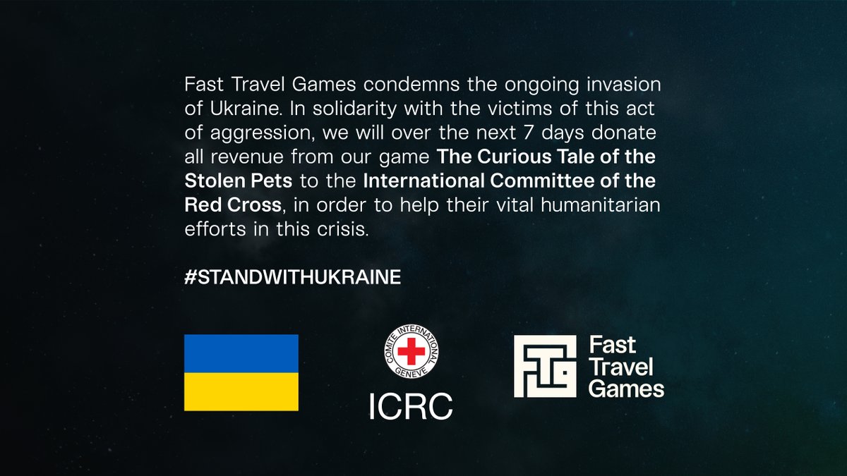 fasttravelgames's tweet image. We at Fast Travel Games #StandWithUkraine️