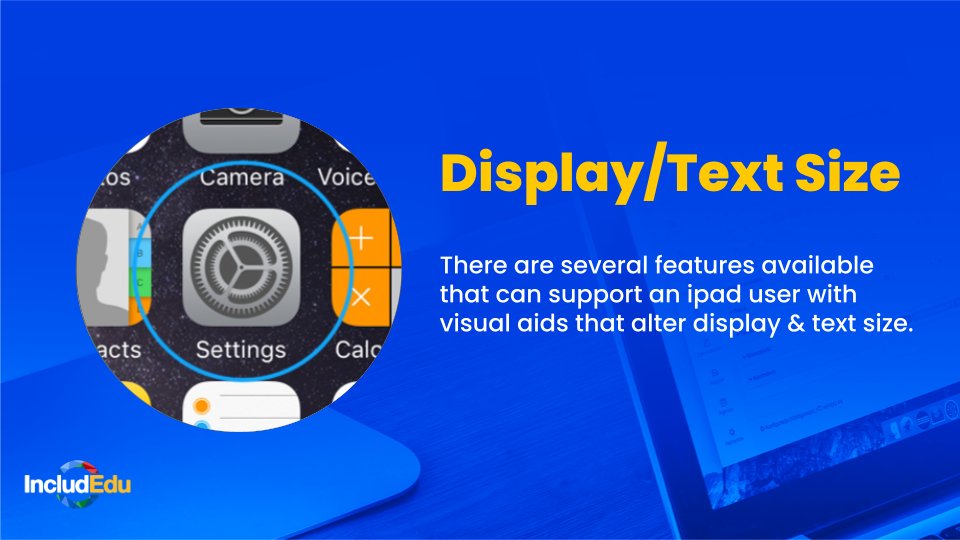 IncludEduOnline's tweet image. #IncludEdu #ToolOfTheDay 🌀

⭐ - Display/Text Size (@AppleEdu)

🔗 - IncludEdu.Online/Display-Text-S…

Do you use Display/Text Size? How does it help you and your learners? 

#PersonalisedLearning #A11y