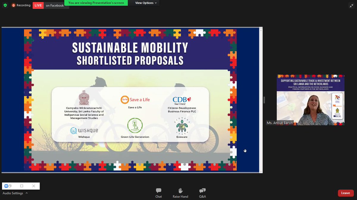 BuduMalli's tweet photo. Hurray! One of the companies is on list.
Glad my proposal has been shortlisted for the #Netherlands Sustainable Mobility project. Also the Zoom was a great Trade & Investment opportunity forum. Thank you @tanjagonggrijp
@slinnetherlands #WishQue #Srilanka #LKA #Cycling https://t.co/wqIuN74WSH