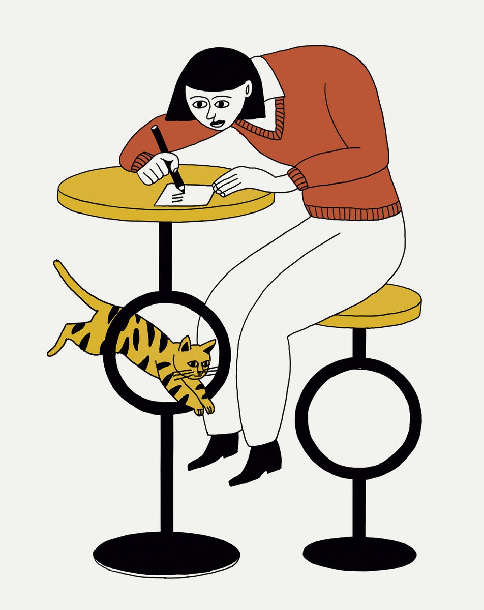 Looking without seeing. Hearing without listening. #ClaraIris  illustrates it so well with her protagonist immersed in taking notes without appreciating how her cat does circus pirouettes through the base of the #Totem #table by #SylvainWillenz

bit.ly/3C48yNR

#Sancal