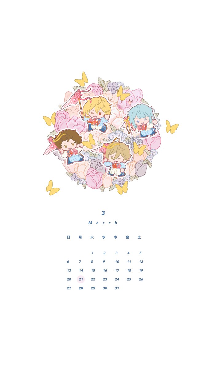 「3月のカレンダーになります!
よかったら使ってください〜 」|nomのイラスト