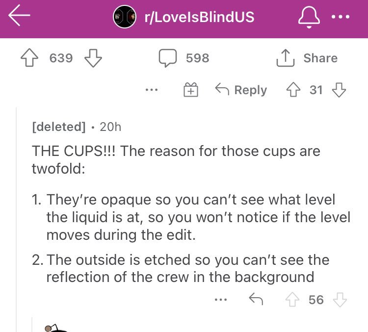 For all of us wondering about the gold cups in #LoveIsBlind