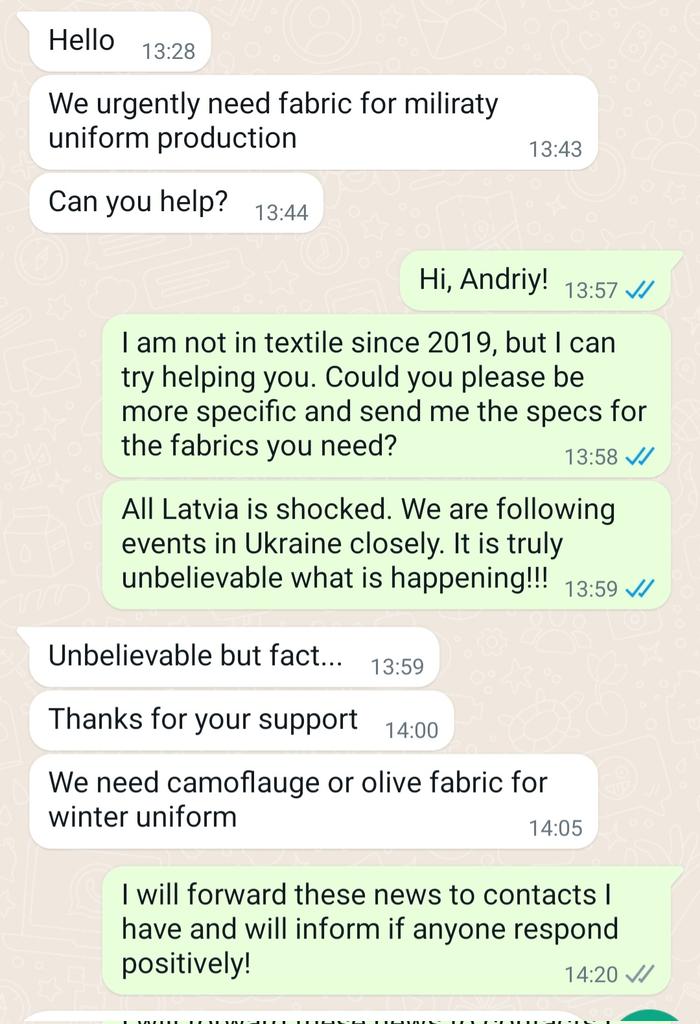 dpilans's tweet image. Man raksta pazīstams šūšanas uzņēmums no Ļvovas ar lūgumu palīdzēt. Neesmu vairs nozarē, bet ja kādam ir idejas vai iespējas, lūdzu rakstiet. Share!