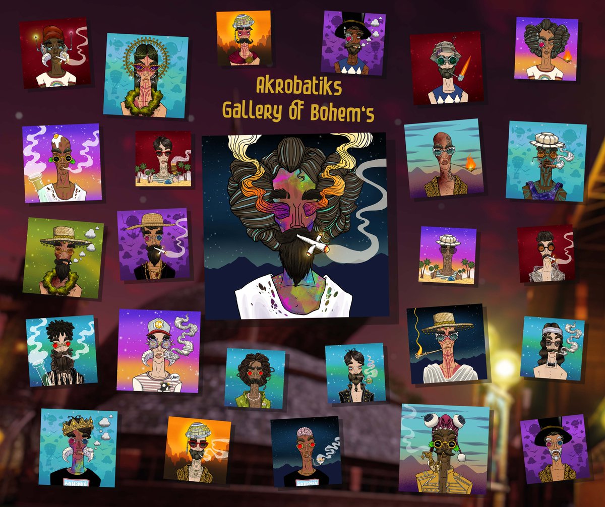 New month, updated <a href="/BohemiaArtFair/">Bohemia Art Fair🤙| Fabulosa</a> gallery 🖼️

Added some new legendaries I sniped off @MagicEden_NFT  for cheap...☕️

Bohem community is the best!🎨

Hop in Discord and find out for yourself 💻

👉discord.gg/5UXEm4eE👈

#NFTs #Solana <a href="/Coinbase_NFT/">Coinbase NFT</a> #coinbasenft #NFTCommunity