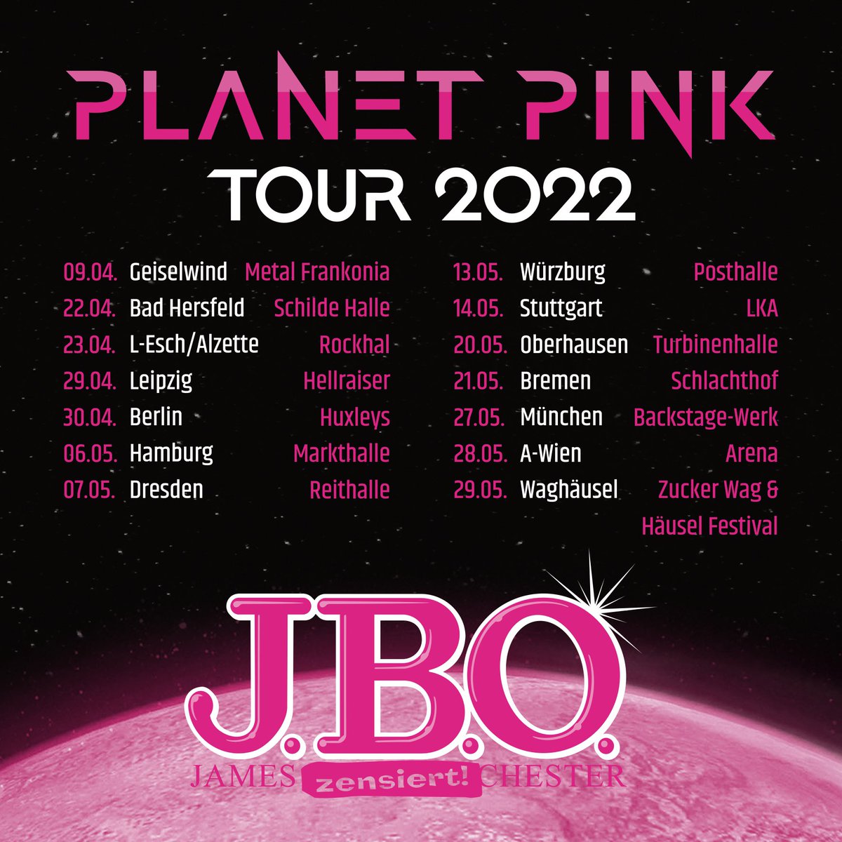 kickersofass's tweet photo. Wir ziehen’s durch! Auf zum „Planet Pink“!
Wir wissen, es knarzt rechts und links. Wir können jeden Support gebrauchen!
Verbreitet diese - ausnahmsweise - gute Nachricht! #planetpink #planetpinktour #jbotour https://t.co/3ycZeSUiFx