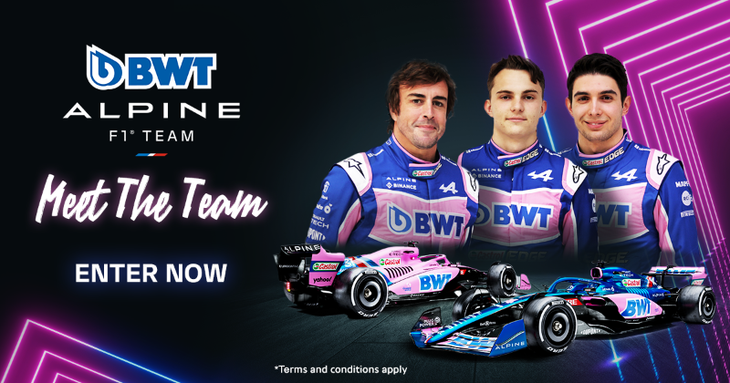 AlpineF1Team's tweet photo. Want to meet our drivers &amp; join them virtually at 2022 pre-season testing in Bahrain? 🇧🇭

Win the chance to join a virtual live Q&amp;A session with @alo_oficial and @OconEsteban, a virtual garage tour with @OscarPiastri, and much more …

Enter now ➡️ https://t.co/44kqNYavJM https://t.co/4hQtTPiGQr