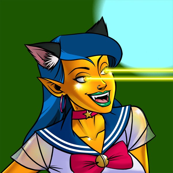 Vik_Patel7's tweet photo. Got this 🔥 @SVSNFT Vampiress during the reveal. Look at these stats 👀:
#1 Double Gold Beam
#1 Gold Body
#1 Deep Blue Stargirl 
#1 Blue Hair
#1 Black Cat Ears

Rank #29 Overall. #svsnft #SVSVampiress #NFTs https://t.co/RLXjXnXu8M