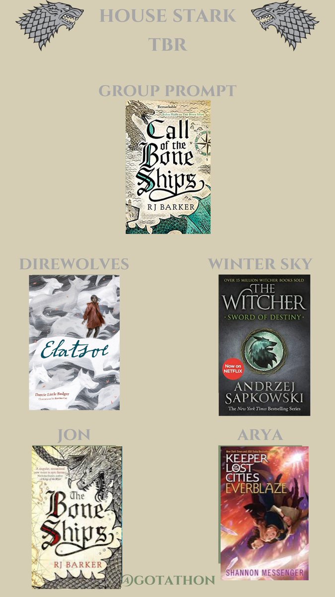 Jcakelover's tweet photo. My @GoTathon TBR ๐บ๐
#gotathon #backlistbookclub #witcheralong #thehowlingpack #keeperalong https://t.co/8oq2Hojihv