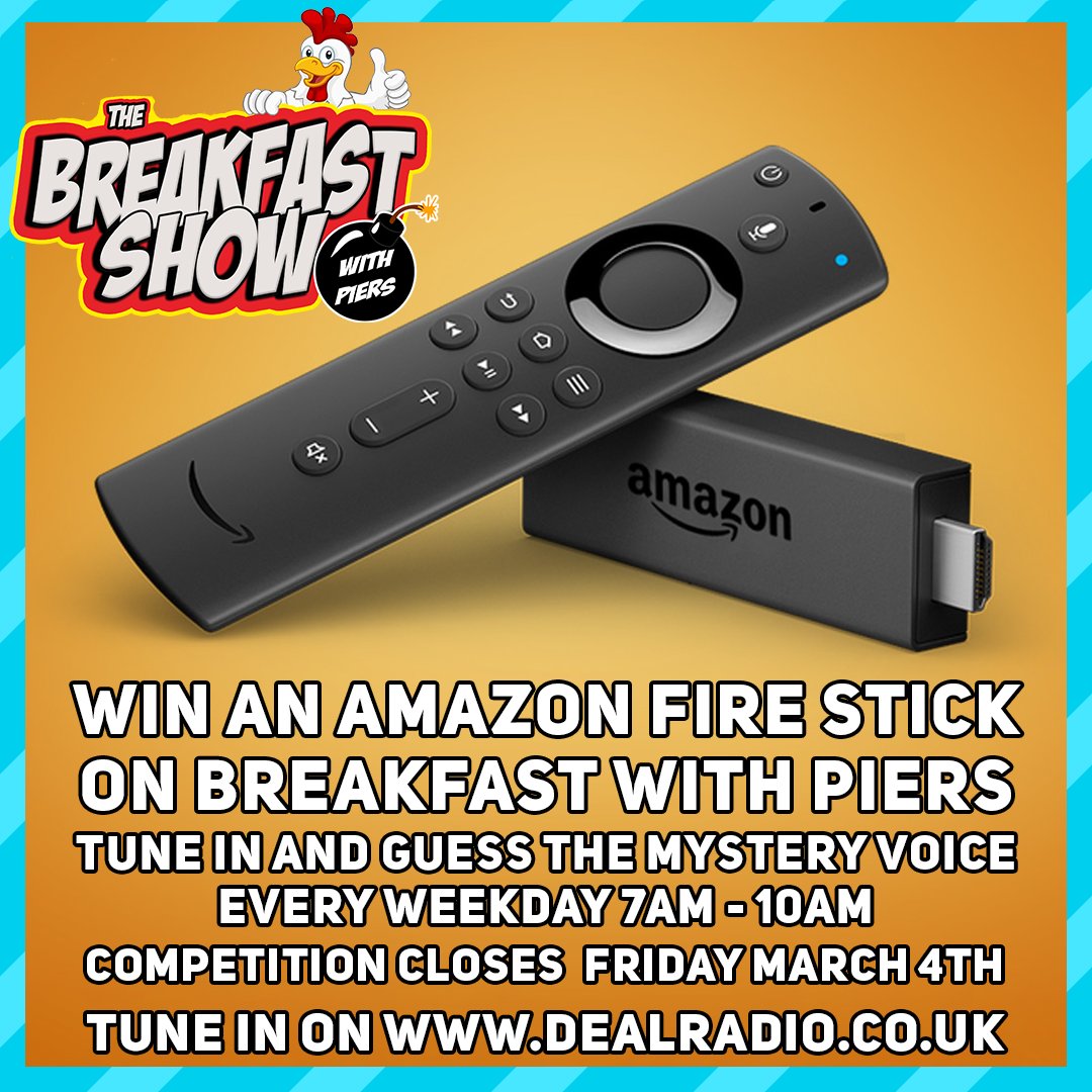 Don't miss your chance to win an Amazon Fire Stick with Breakfast with Piers. Just tune every day this week and try to guess the mystery voice. #radio #competition #firestick #win #prize