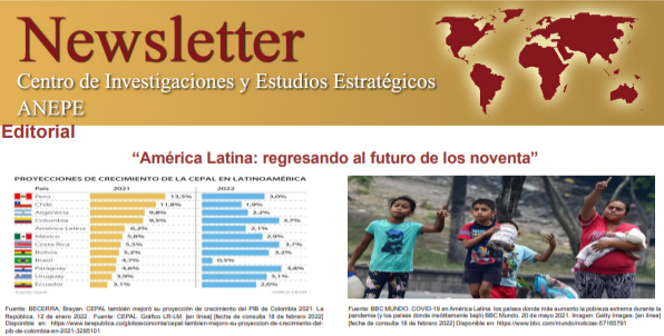 ANEPE_Defensa's tweet photo. [NEWSLETTER] “América Latina: regresando al futuro de los noventa” es el trabajo realizado por el @ciee_anepe para describir el complejo escenario regional pos-pandemia que demandará la adopción de originales soluciones e impondrá desafíos. 
Léelo aquí 👉 https://t.co/1eILORa3K7 https://t.co/kQgTzHUUKL