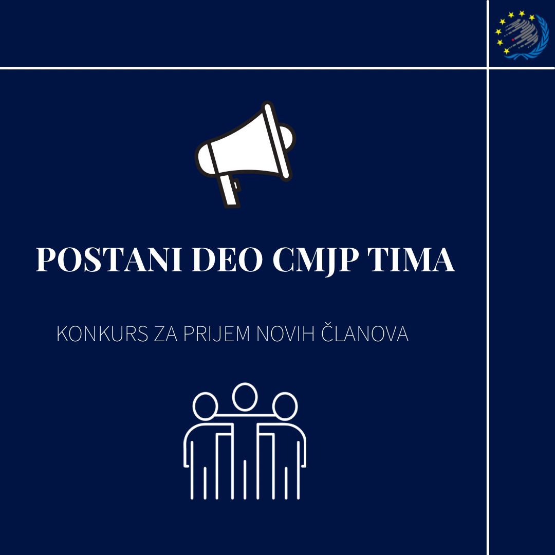 CMJP_online's tweet photo. 🔸️Sa velikim zadovoljstvom obaveštavamo Vas da Centar otvara konkurs za prijem novih članova. Konkurs će trajati u periodu od 1-10. marta 2022. godine.
‼️Na konkurs se možete prijaviti putem sledećeg formulara: https://t.co/yAoyuU34Wz
#Konkurs #CMJP https://t.co/NPWAcrqUig