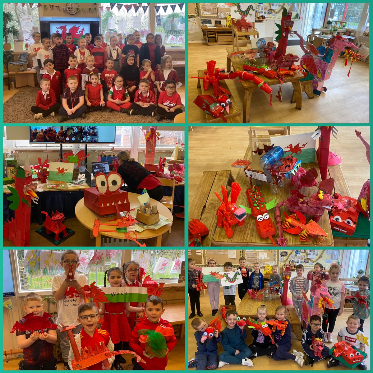 Monnow_Primary's tweet image. #DyddGwylDewiHapus from #DosbarthOpal! Look at all our amazing creations - thanks to our brilliant parents for supporting us. What a fabulous Eisteddfod we’ve had too. Diolch yn fawr Mrs Sanders! 🏴󠁧󠁢󠁷󠁬󠁳󠁿❤️ @EAS_EarlyYears @EAS_Humanities