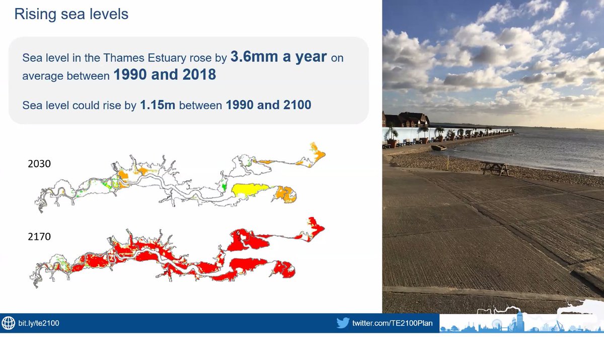 Sea level is expected to rise by over 1m by the end of the century in the Thames Estuary. 
#EnvironmentConference2022 #PortofLondon #ThamesVision @LondonPortAuth @TE2100Plan
