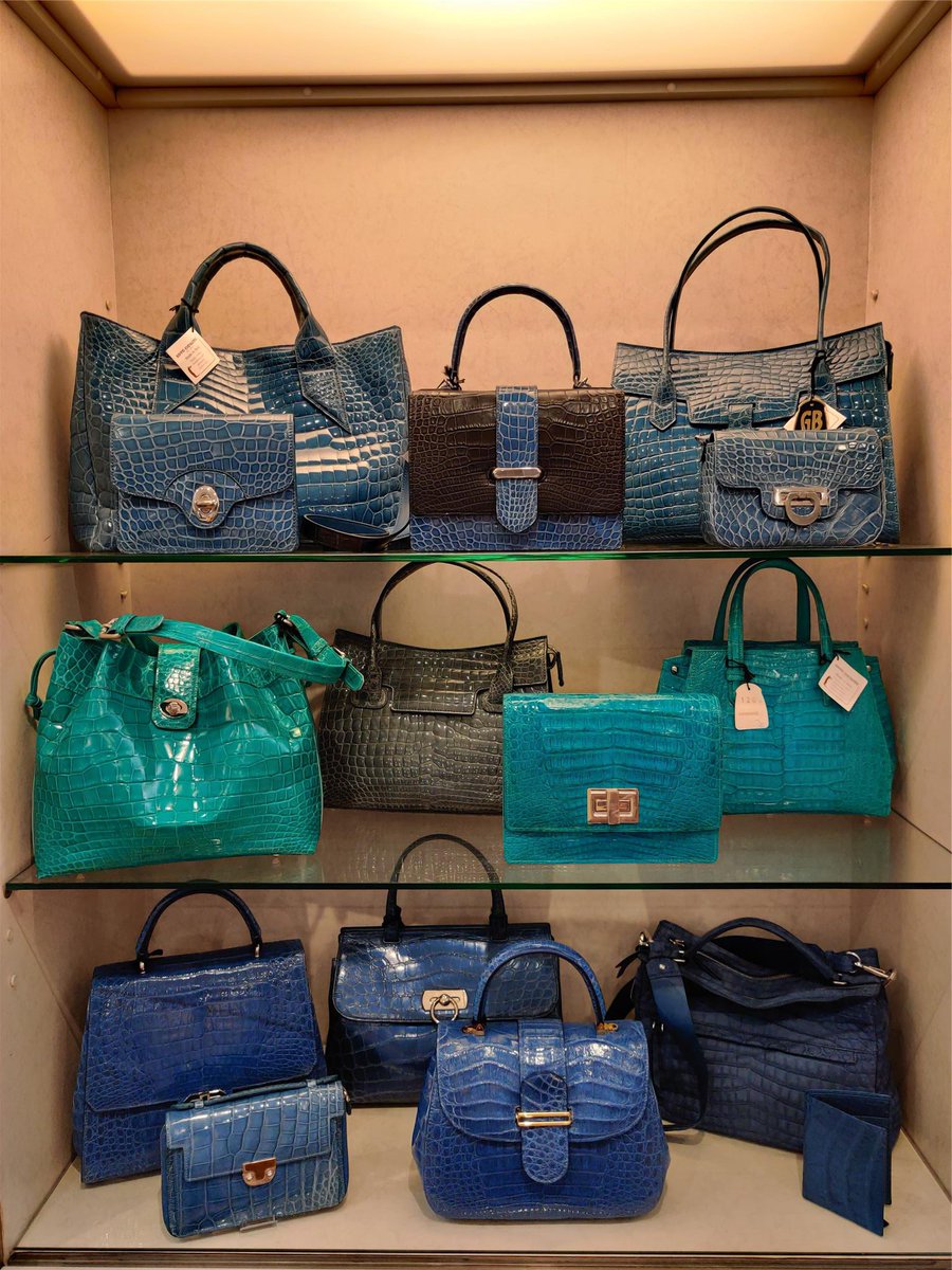BorriGiovanni's tweet photo. Jump in the blue! 💙 #BorriGiovanni #crocodile #ostrich #handbags #luxury #madeinitaly #artisan #bespoke #craftmanship #exoticleather #fashion #croco #crocodileskin #bag #suitcase #purse #wallet #belt #handmade #exotics #showroom #collection #milano #italia #italianstyle https://t.co/dQRQvakkaa
