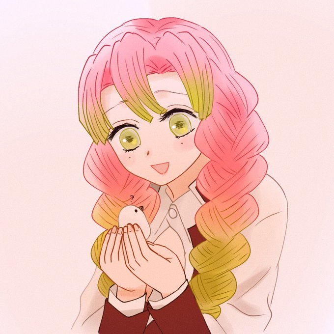 むすびさんがTwitterに投稿した甘露寺蜜璃(鬼滅の刃)のイラスト。