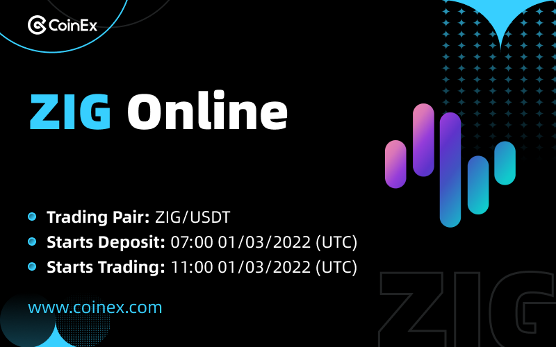 coinexcom's tweet photo. 🚀 New Listing

CoinEx Lists $ZIG on 1st Mar
@zignaly allows retail investors to invest with professional asset managers

✅ Trading Pair: ZIG/USDT
✅ Deposit &amp; Withdrawal: 7AM UTC 1st Mar
✅ Trading: 11AM UTC 1st Mar

Learn more 👉 https://t.co/uQtQ0h33zx

#CoinEx #Zignaly https://t.co/jvPijl1bTy