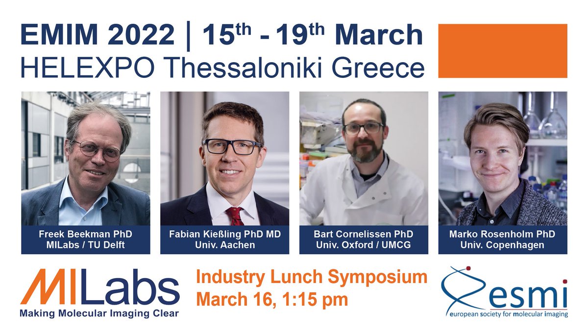Join us at the #EMIM2022 #MILabs Lunch Symposium on Wednesday, March 16, at 1:15 pm. Don’t forget to register and add the program to your schedule: eventclass.org/cont.../online…...
#preclinicalimaging #SPECT  #opticalimaging #CT #molecularimaging  #research #invivo   #nuclearmedicine