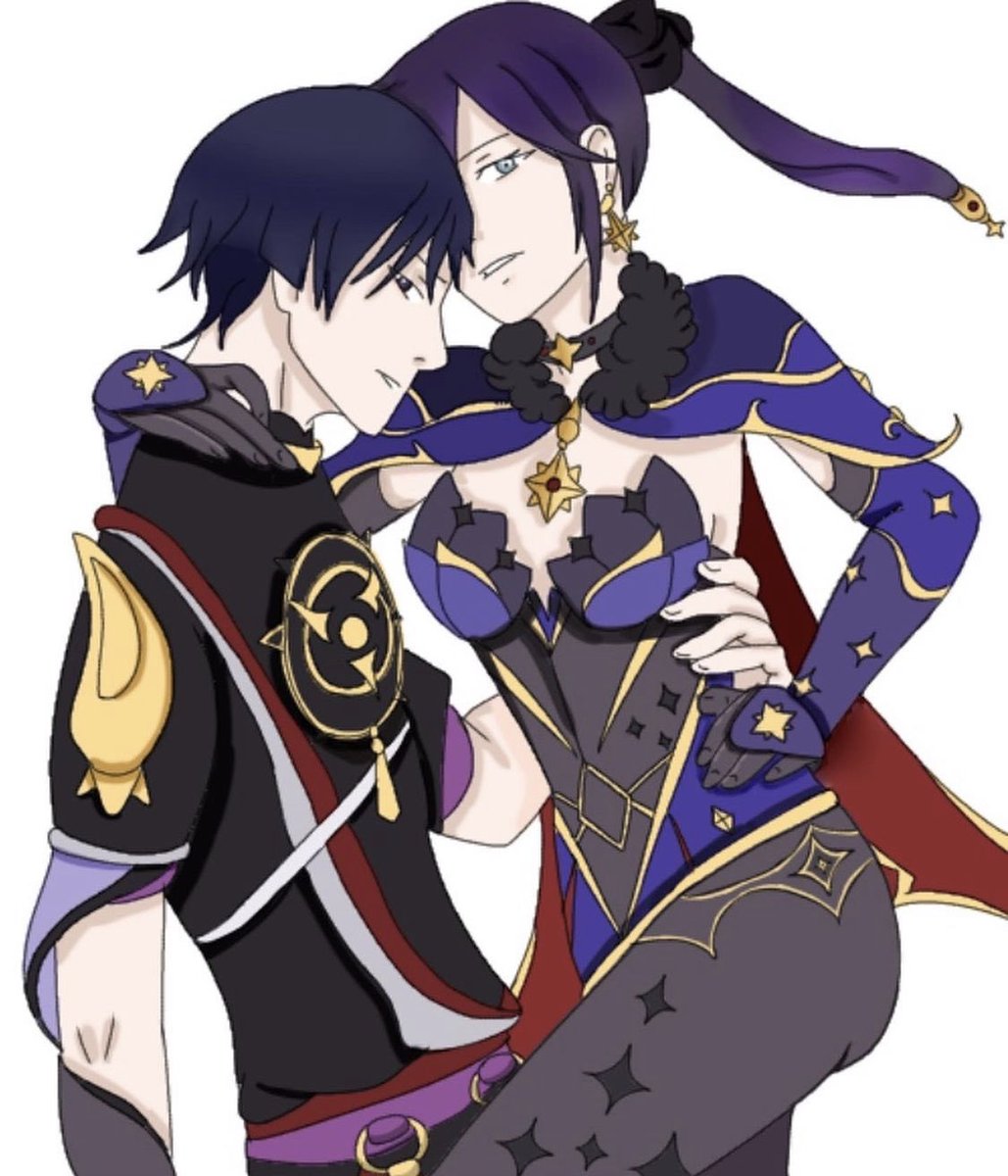 a_hashbrownie's tweet photo. ScaraMona I drew 

3rd slide is the base I used. I couldn’t find the og artist even after reverse image searching. But here’s the pinterest link I used to find it: https://t.co/5Z5tuXhVUa 

#scaramona #scaramouche #mona #genshin #GenshinImpact https://t.co/kp1Zw6nXW1
