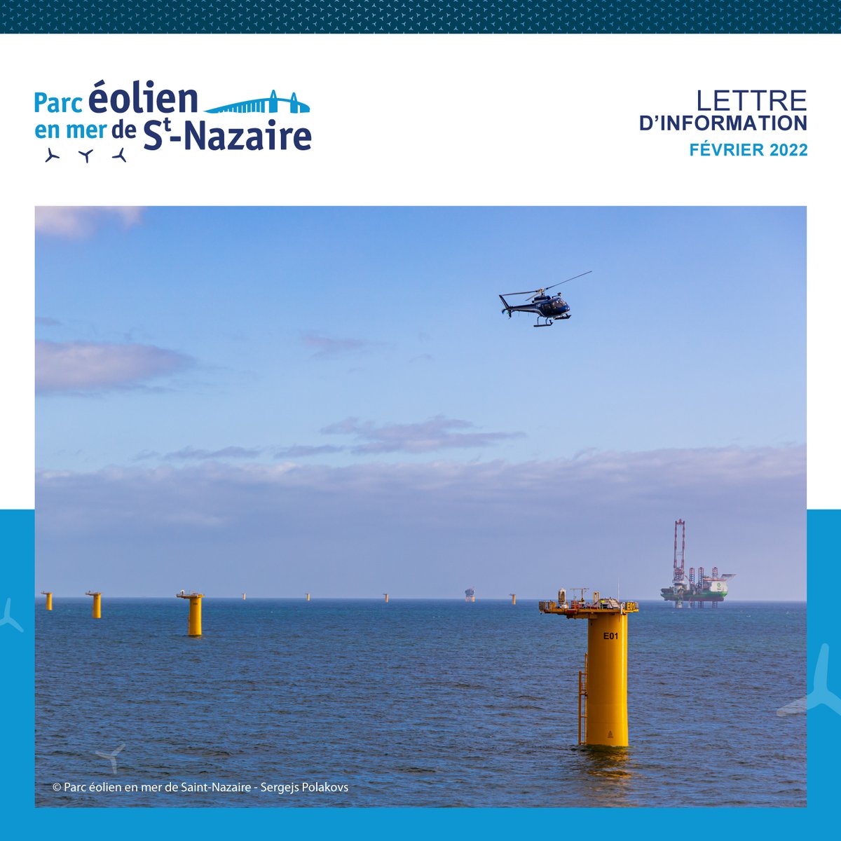 Découvrez notre toute dernière Infolettre pour faire le tour de l'actualité du #ParcEolienEnMerStNazaire 📰
⚡ Actualité du chantier
⚡ Témoignage d'Augustin Cloix
⚡ Témoignage de Karine Leclaire
⚡ Une filière créatrice d'emplois pérennes

👉 parc-eolien-en-mer-de-saint-nazaire.fr/2022/02/18/let…