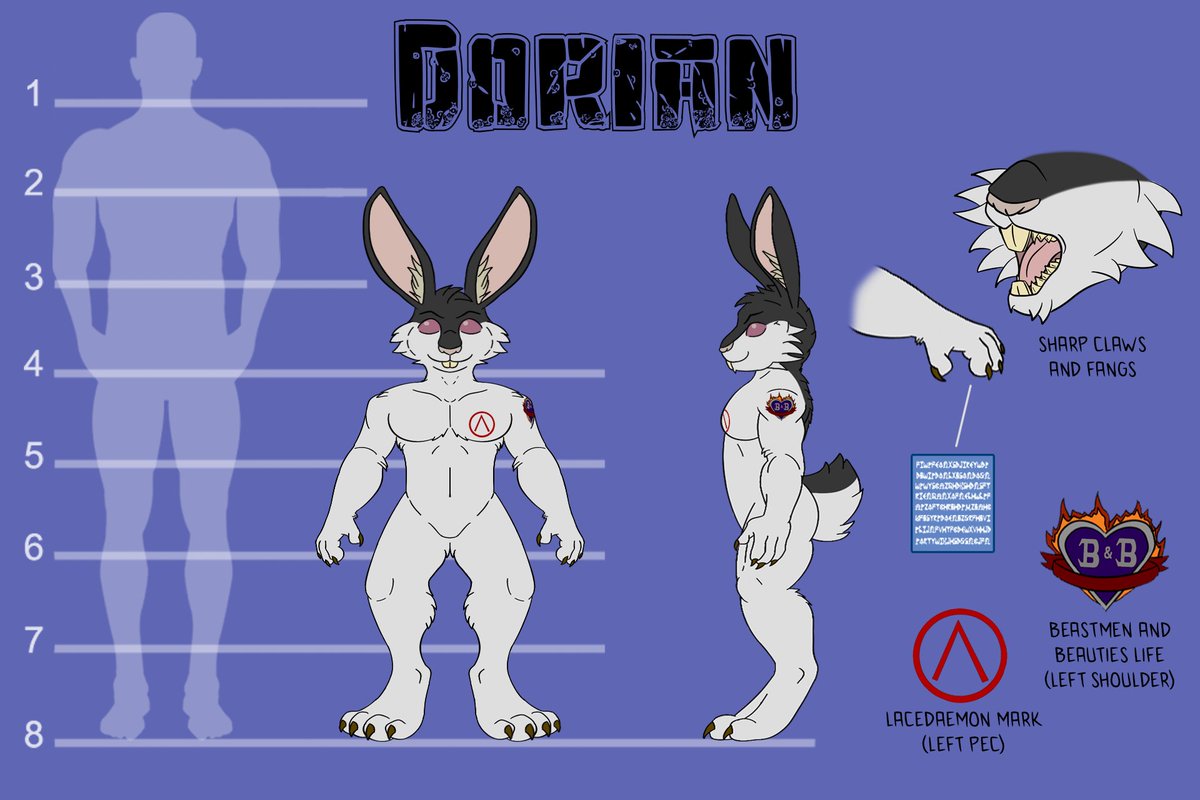 So here it is, the first 2D reference sheet for my bunny/rabbit character Dorian.
I will start working on his 3D version soon!

#conceptart #2dart #fantasy #fantasyart #anthroart #bunny #rabbits  #tattooart