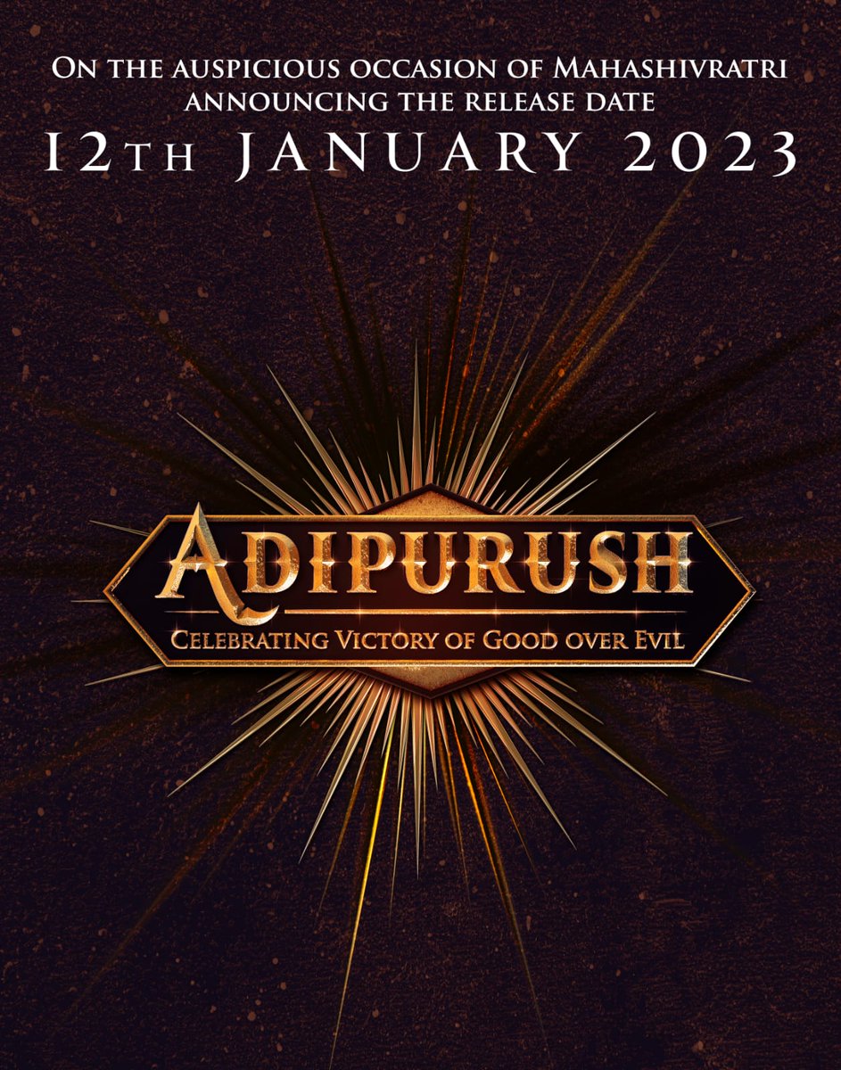 ImDhvij's tweet photo. Finally the date is here of Adipurush 12th Jan. Now Eagerly Waiting for 12th January.  #Adipurush12thJan ✨
@omraut @kritisanon @mesunnysingh @vfxwaala @rajeshnair06 @TSeries @retrophiles1 https://t.co/1TxubVxBfG