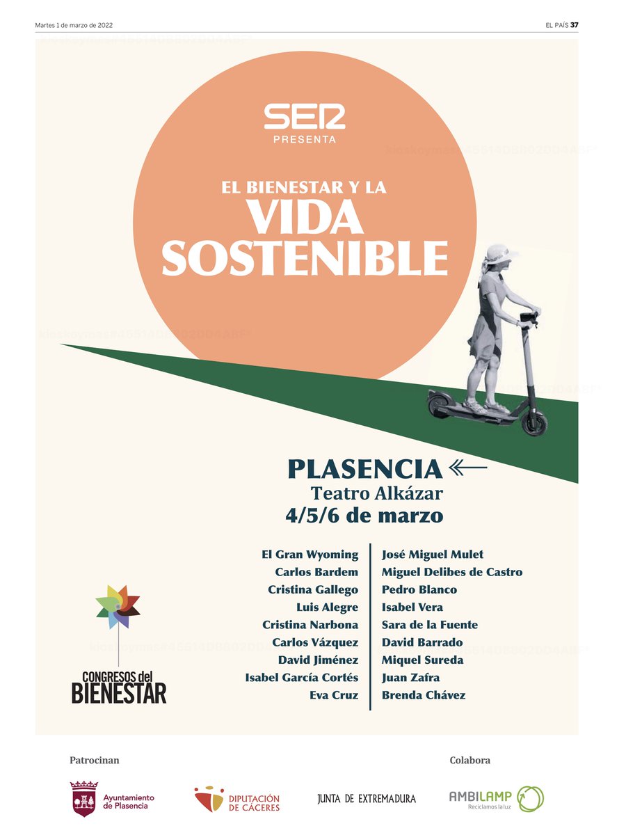 Juan M. Zafra (@prensa14) on Twitter photo Tenemos una cita en #Plasencia para hablar de #vida #sostenible y #bienestar. A ver si logramos que se extienda
Me toca conversar sobre la vida en otros #planetas con <a href="/SaradlForSpace/">Sara de la Fuente</a> <a href="/David_Barrado/">David Barrado</a> <a href="/Gaia_Ciencia/">Miquel Sureda</a> <a href="/_Isabel_Vera/">Isabel_Vera</a>, de modo que voy un poco más optimista.
#StopWar Tenemos una cita en #Plasencia para hablar de #vida #sostenible y #bienestar. A ver si logramos que se extienda
Me toca conversar sobre la vida en otros #planetas con <a href="/SaradlForSpace/">Sara de la Fuente</a> <a href="/David_Barrado/">David Barrado</a> <a href="/Gaia_Ciencia/">Miquel Sureda</a> <a href="/_Isabel_Vera/">Isabel_Vera</a>, de modo que voy un poco más optimista.
#StopWar