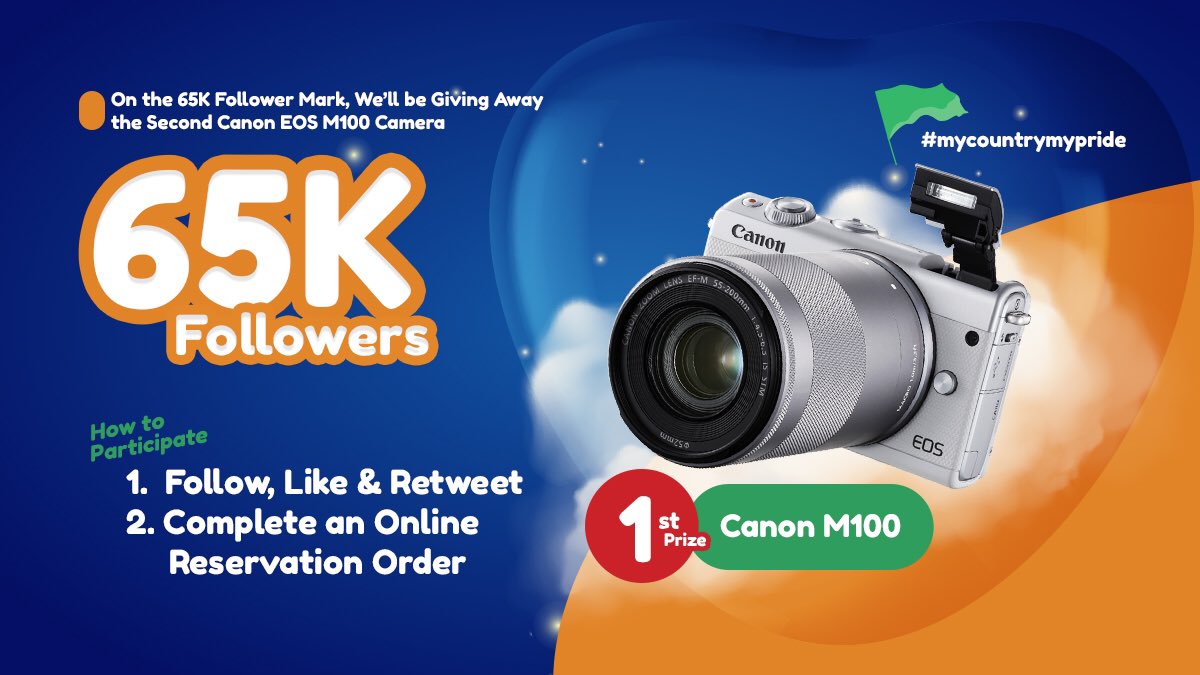 CarlcareGlobal's tweet photo. At 65K Followers, Our second Canon EOS M100 Will be up for grabs! 🥳

1. Follow @carlcareglobal, Like &amp; Retweet
2. Complete an Online Repair reservation Order
&amp; stand a chance to WIN the second 📸 Canon EOS M100 Camera! 🎁🎉

5/5

Yes! We Care
#MyCountryMyPride https://t.co/wNh2aoclZh