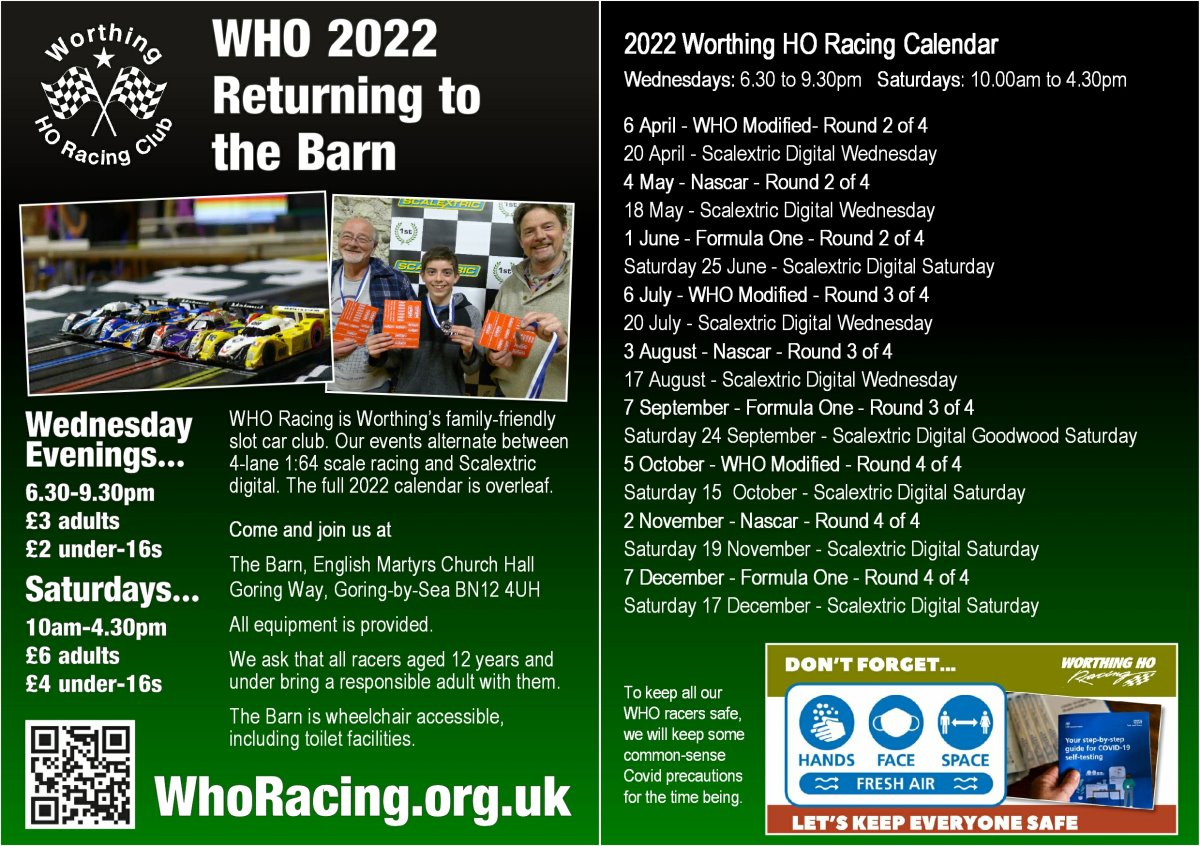 Here are all our WHO Racing dates for 2022. We return in April with two free events. To make sure we keep all our racers and their families safe, everyone needs to follow some basic common-sense Covid precautions. #staysafe #wewillbeback #WeRaceAsOne