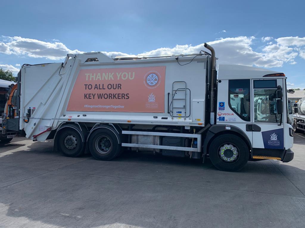 Here is a big reminder to #thankyourkeyworkers! <a href="/RBKingston/">Kingston Council</a> using #roadvert (one of the easiest methods) to spread this message!! #roadvertdeliver #decemberfirst #mobileadvertising