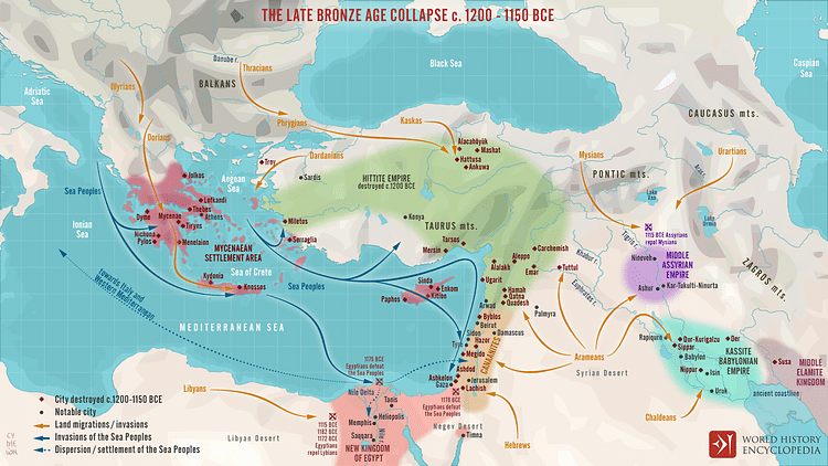 whencyclopedia's tweet photo. The Late Bronze Age Collapse c. 1200 - 1150 BCE - https://t.co/LRpaOCAFdC https://t.co/TjaSbDfILs