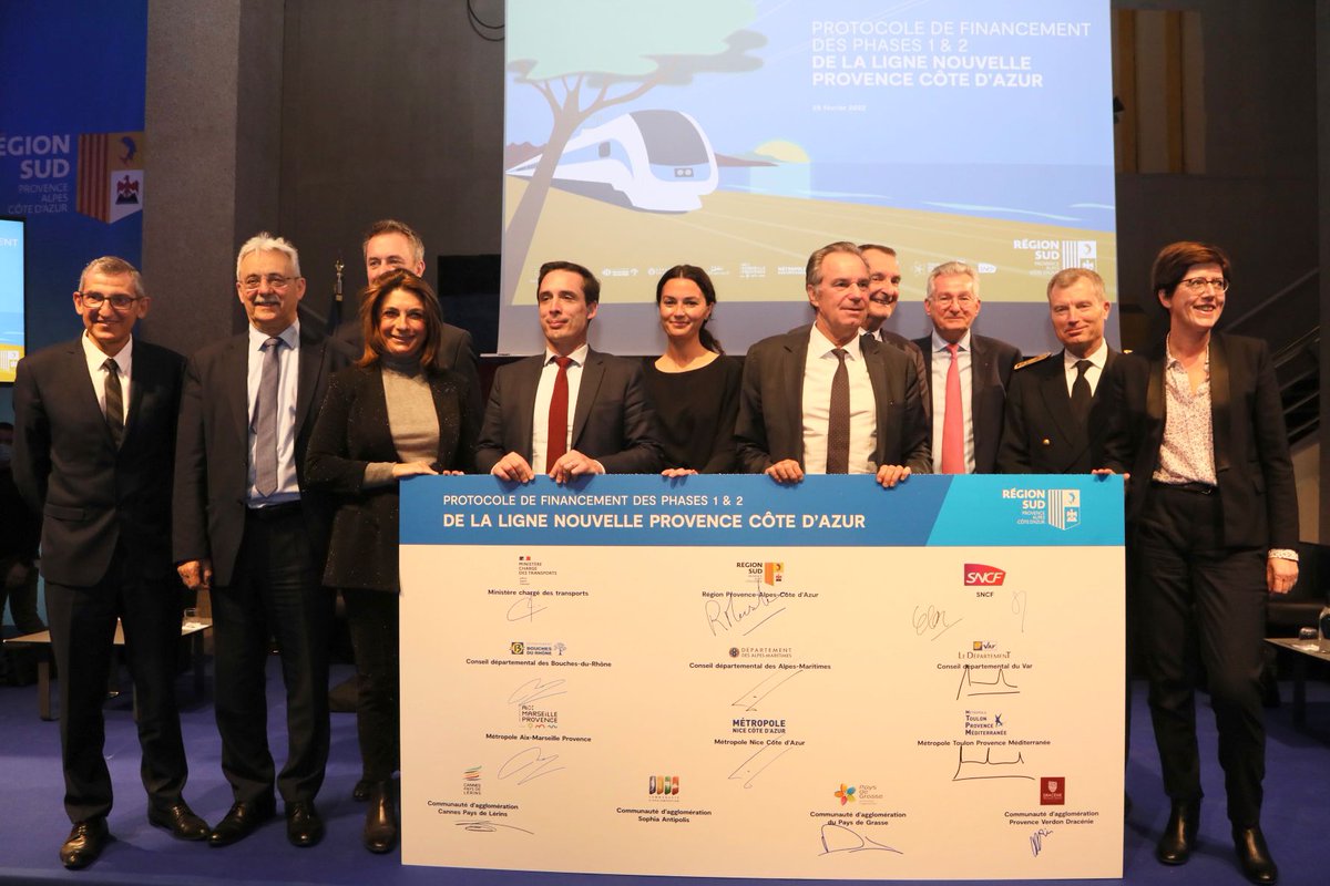 Karim Touati (@karimtouati_) on Twitter photo La signature hier du protocole de financement du <a href="/ProjetLNPCA/">Ligne Nouvelle Provence Côte d'Azur</a> par les partenaires marque une belle étape pour le projet. Elle coïncide avec la fin de l'enquête publique sur les phases 1 & 2 du projet lors de laquelle + de 1400 contributions ont été déposées par le public ! #LNPCA La signature hier du protocole de financement du <a href="/ProjetLNPCA/">Ligne Nouvelle Provence Côte d'Azur</a> par les partenaires marque une belle étape pour le projet. Elle coïncide avec la fin de l'enquête publique sur les phases 1 & 2 du projet lors de laquelle + de 1400 contributions ont été déposées par le public ! #LNPCA