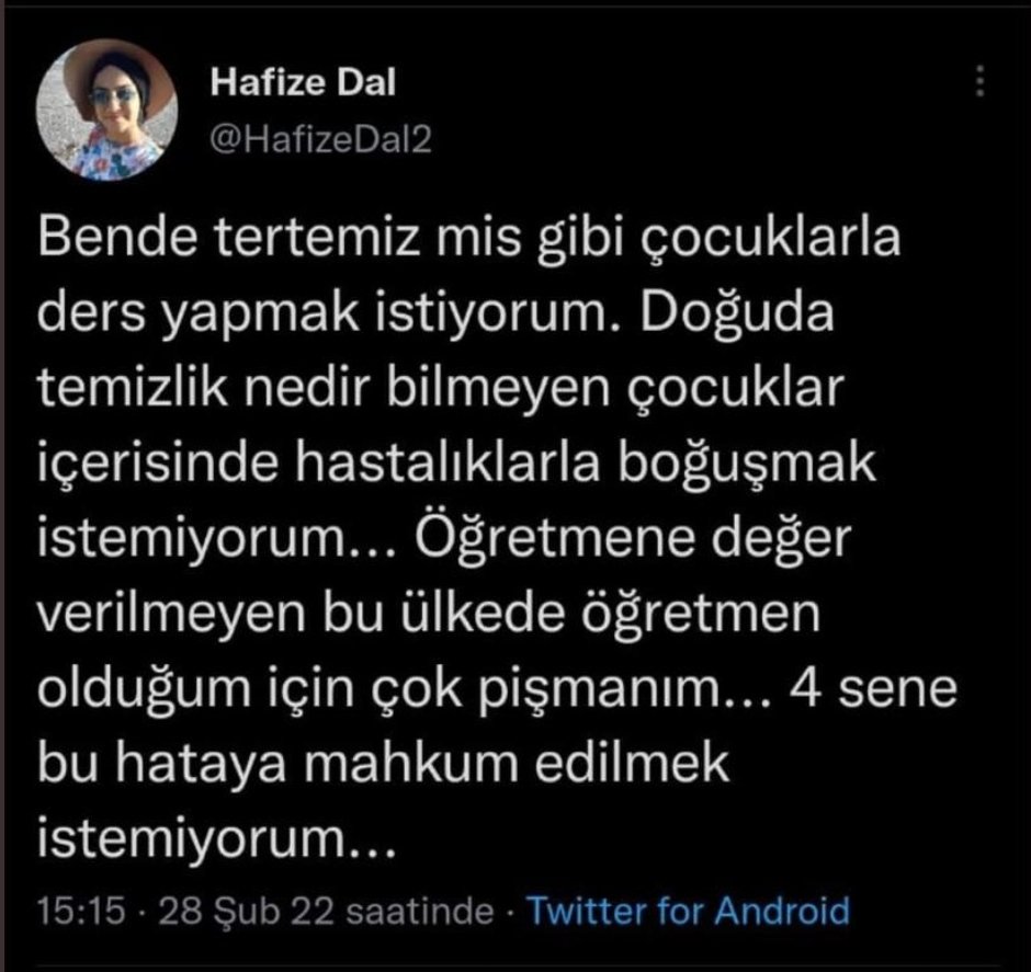 suleymankrvl's tweet photo. Hiç duyar kasmayacam. İnşallah doğuya değil de batıya atanırsın. Bölgemizdeki çocuklara ders vermeyi geç, onları görmeni bile istemem https://t.co/1cy084Wx3A