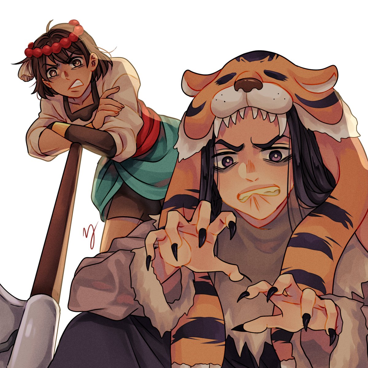 cookiekurimu's tweet photo. don't mess with us!!! #indivisiblegame #ajna #razmi https://t.co/aYuxQ3oI5h