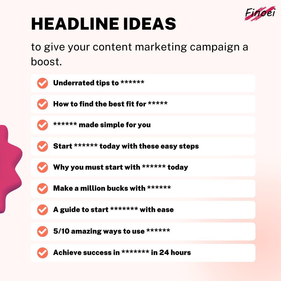 finoei's tweet image. Don’t let your customers miss out on any post with these headline ideas.
Now create your content without worrying about creating headlines.
#instagramadstips #digitalmarketingcampaign #onlinecampaign #digitaladvertising #finoei #finoeidigital