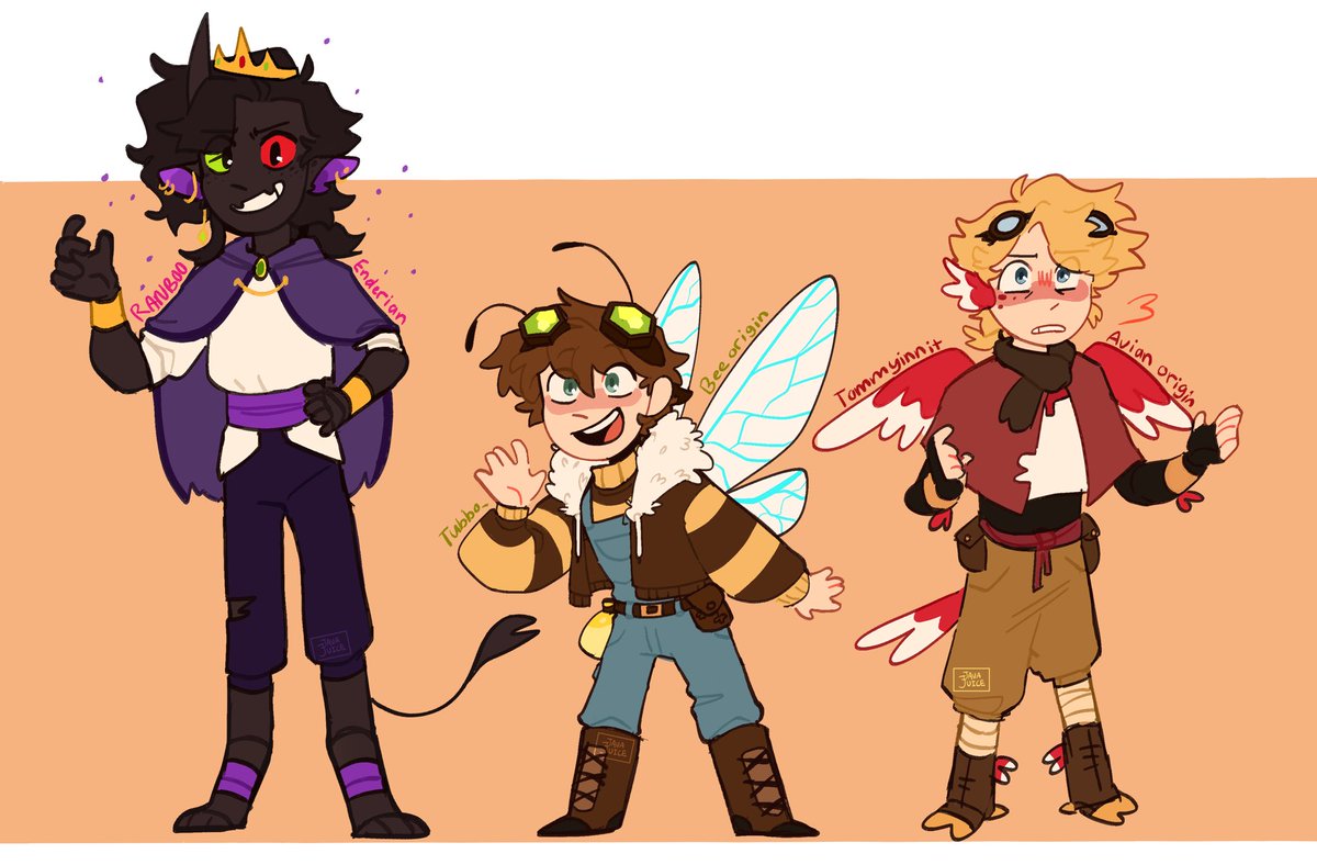 javajuicedraws's tweet image. My origins benchtrio designs ^^ 
[Rts appreciated]
#originsmpfanart