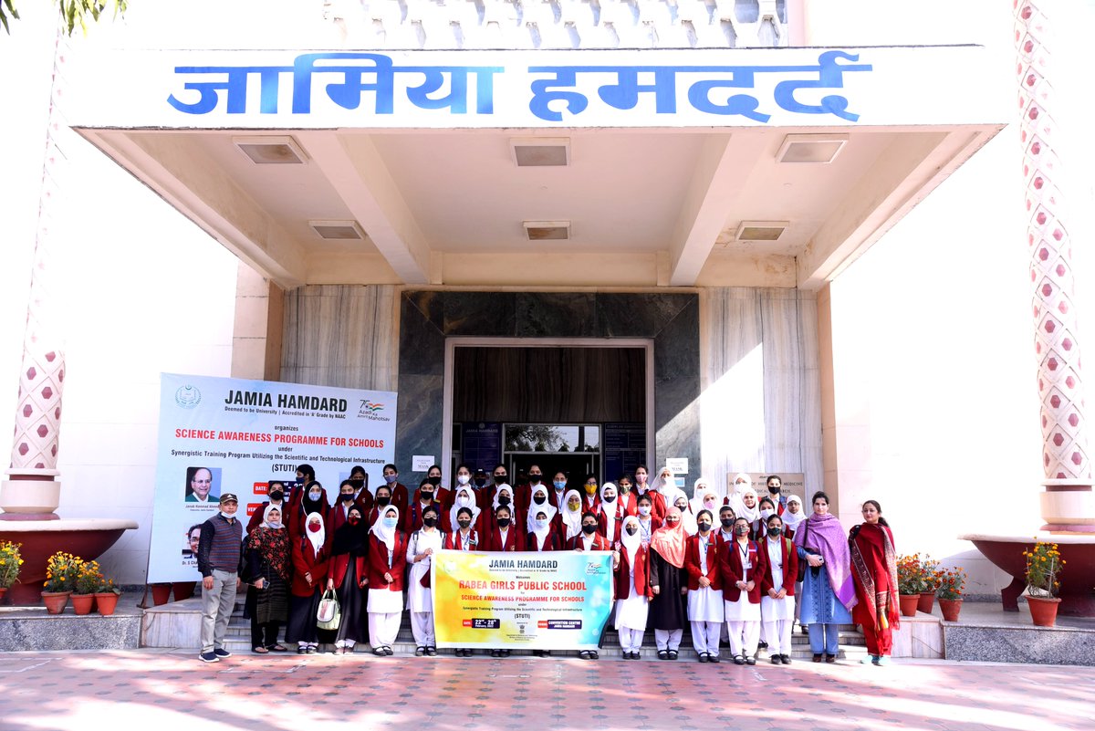 7500 #school #Students were sensitised towards science popularisation under the <a href="/IndiaDST/">DSTIndia</a> STUTI Program during the National Science Week <a href="/jamia_hamdard/">Jamia Hamdard</a> . 
#NationalScienceDay #AzadiKaAmritMahotsav 

<a href="/DrJitendraSingh/">Dr Jitendra Singh</a> <a href="/DST_Kohli/">SS Kohli</a> <a href="/Pratishtha_DST/">Dr. Pratishtha Pandey</a>