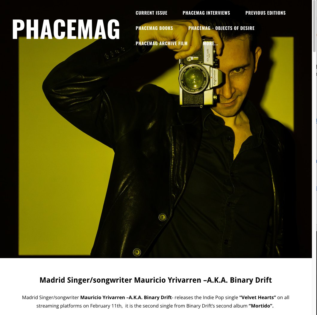 visionmusicpr's tweet image. Binary Drift feature front page at PHACE MAGAZINE phacemag.com/-mauricio-yriv… @visionmusicpr @Phacemag @binarydrift