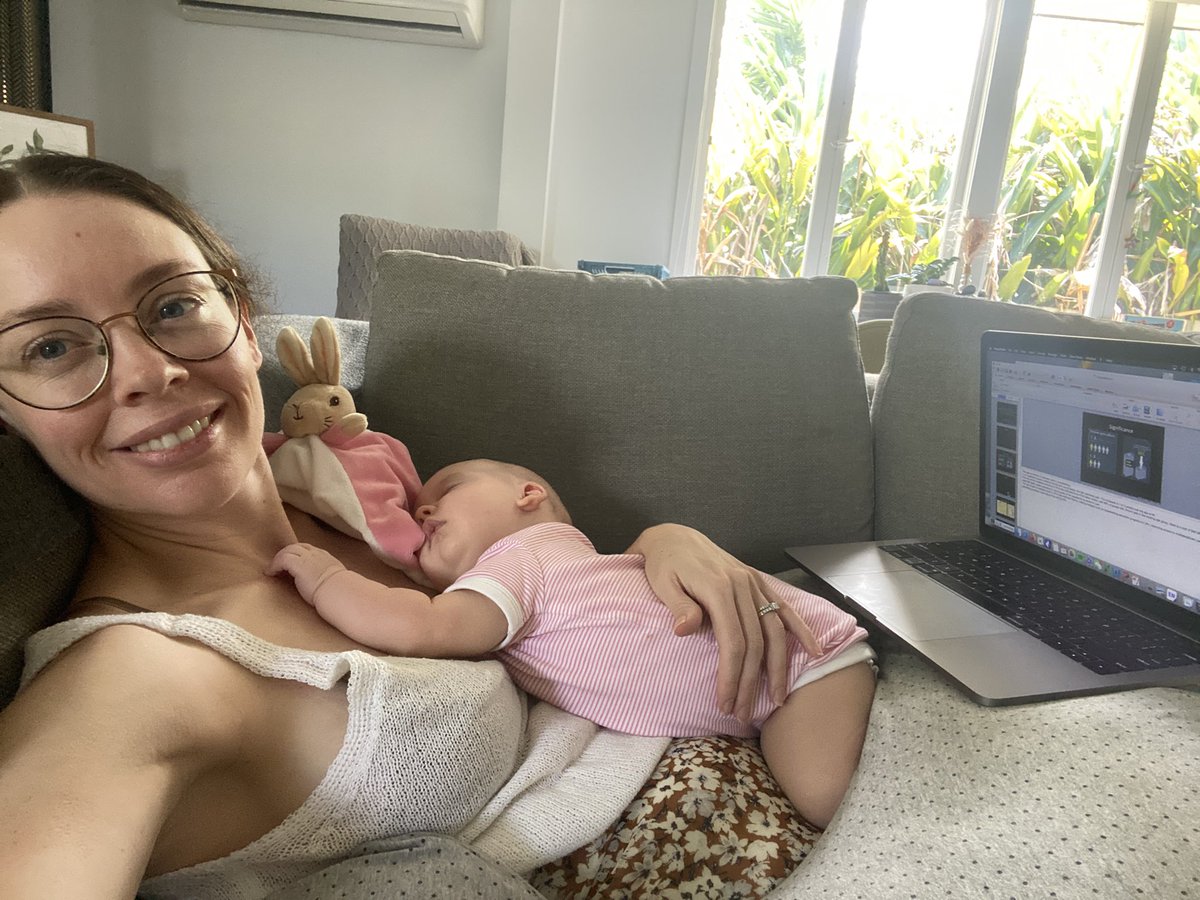 One year into my Masters of Medical Research degree.. getting creative with writing a thesis one-handed! #newborn #multitasking #research