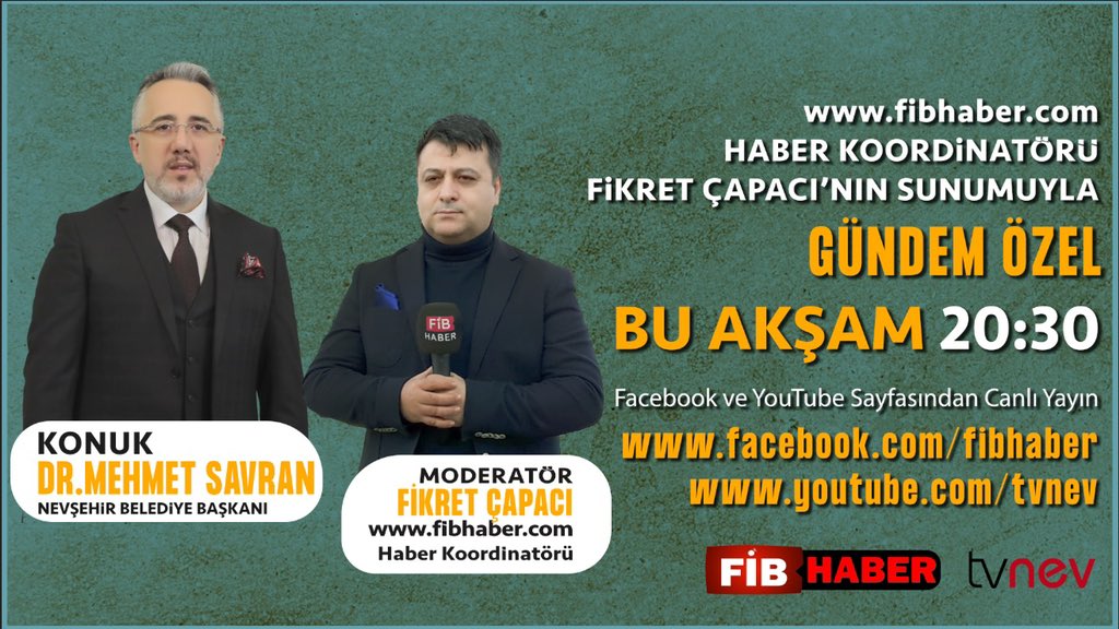 nevsehir_bel's tweet photo. Belediye Başkanımız Dr. Mehmet Savran Nevşehir’imizi anlatacak ☺️

🗓 1 Mart Salı
⏰ 20:30’da 
📺 Tvnev - Fib Haber ortak yayınıyla Fikret Çapacı’nın konuğu olacak.

Yayın linkleri ⤵️
https://t.co/tdosTJd62n

https://t.co/TSjhi3ci6Q https://t.co/Sp3wncmANB