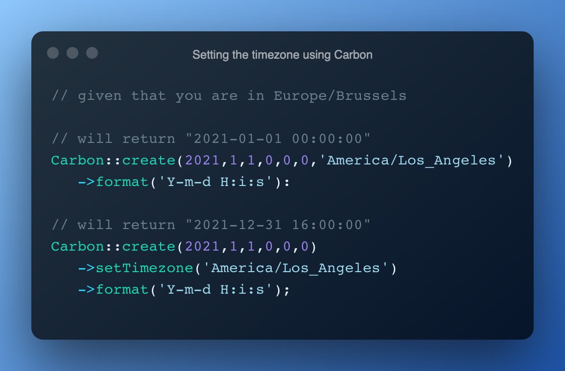 Be careful about setting timezones with Carbon