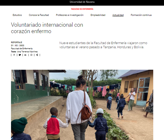 HildegartGlez's tweet photo. 🗞️🧑🎓👩🎓 @enfermeriaunav q el verano de 2021 invirtieron semanas de su vida en contribuir al desarrollo poniendo en práctica competencias enfermeras #EnfSolidaria
🔁con prof. #🎞️y➕para q🗣️con asesoradas interesadas en ir 2022 ➡️ https://t.co/i7ice7jU0r… @tantakaunav @unav https://t.co/8lDZNhoqtt