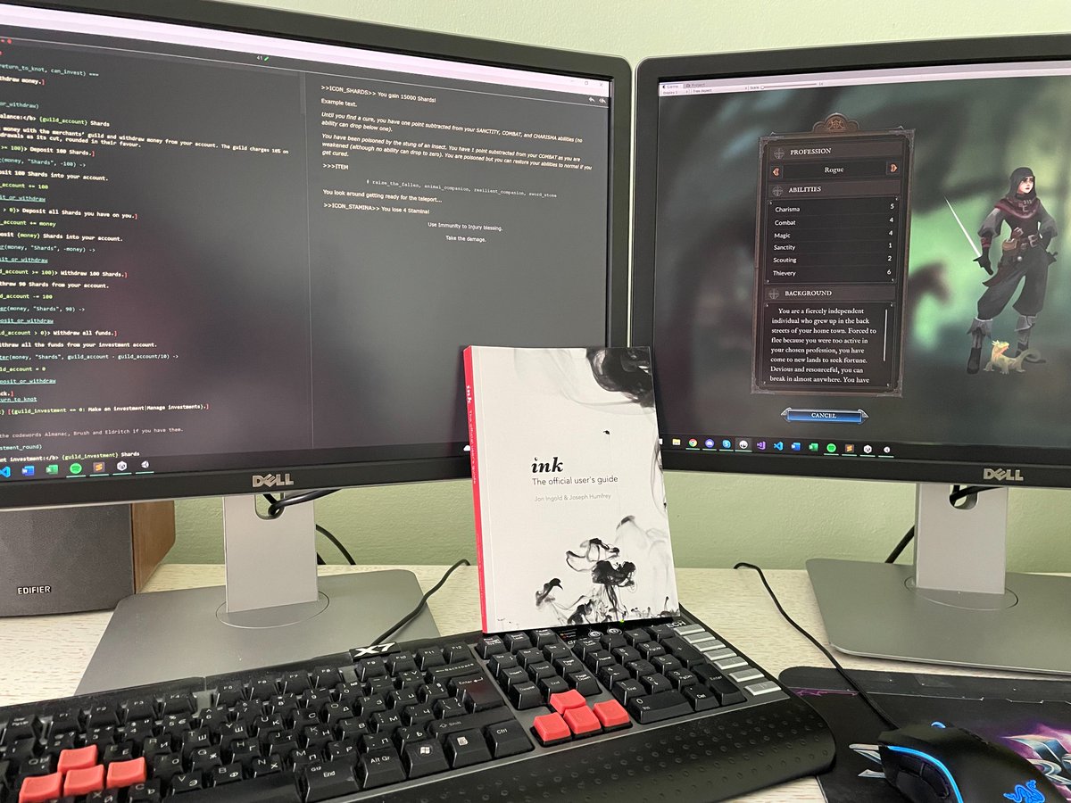 ringlas's tweet photo. Highly recommend @inkleStudios #ink scripting language which now has an Official User's Guide! Ink has been an essential part of my #IndieGameDev since 2017
https://t.co/rxNSko3vTZ
#unitytips #madewithink https://t.co/A1LclJ74WY