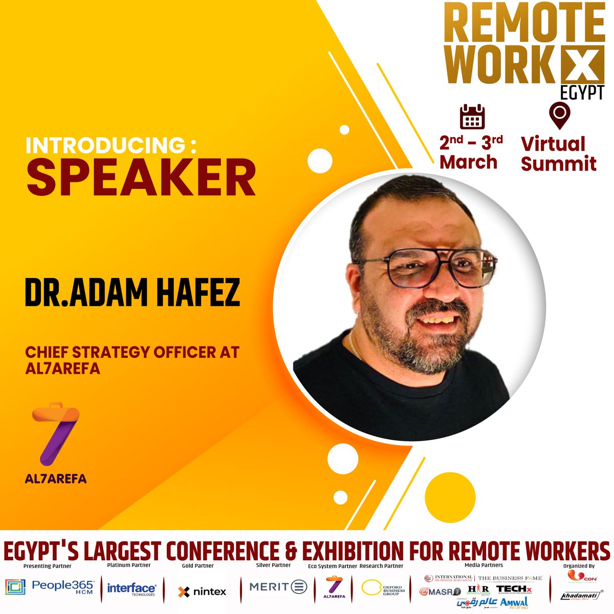 UCON Media Concepts and People365 are happy to present Mr. Adam Hafez as a Speaker for our Virtual Conference and Exhibition 'Remote Workx Egypt'! For Registrations: remoteegypt.com/vip-registrati…
 #wfh #remoteworks  #virtualevent #remotework #remotefirst #cybersecurity #humanresources