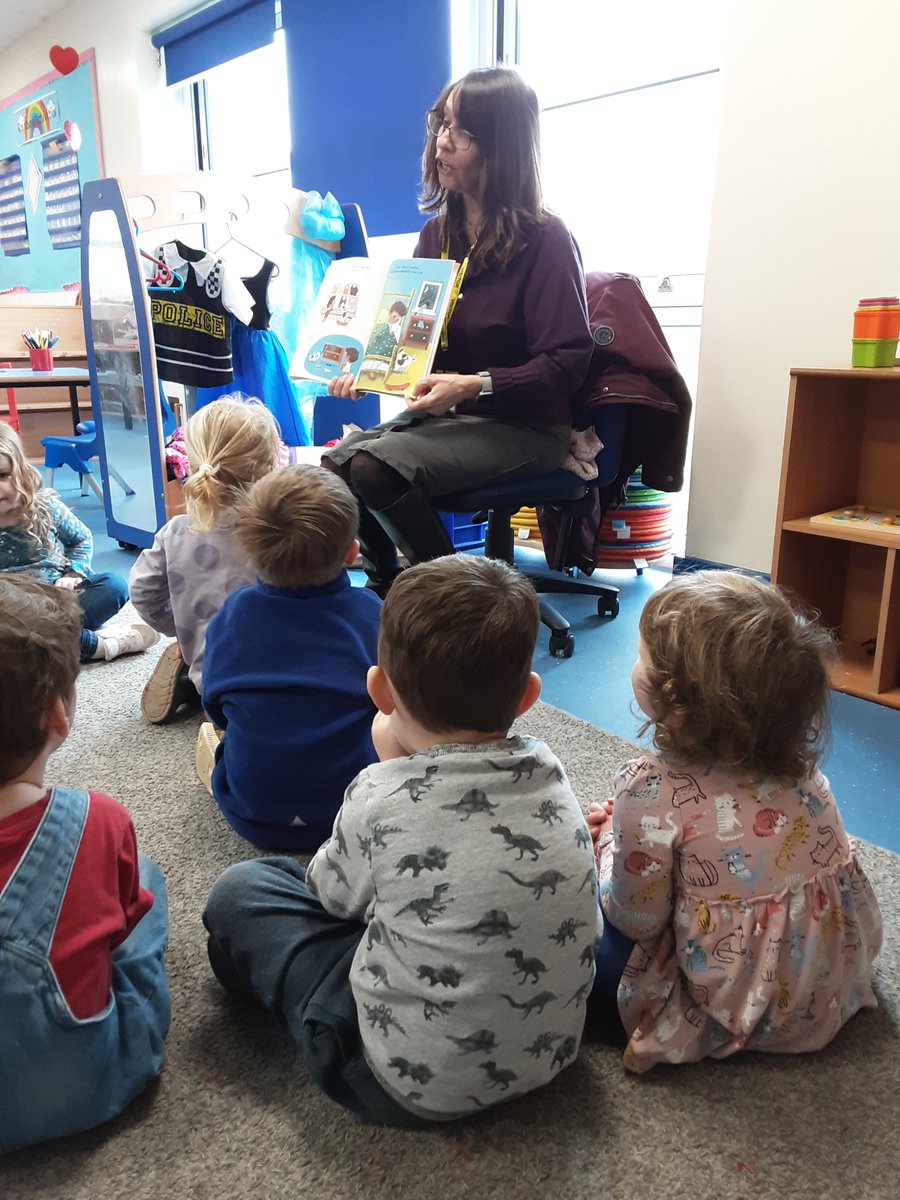 The Nursery children have been lucky enough to have a visit from Cherry who works at Tavistock Library. 📚

Cherry read 3 stories to the children, told us about how we can visit the library in Tavistock as well as  how we can sign up to get a library card and borrow some books.